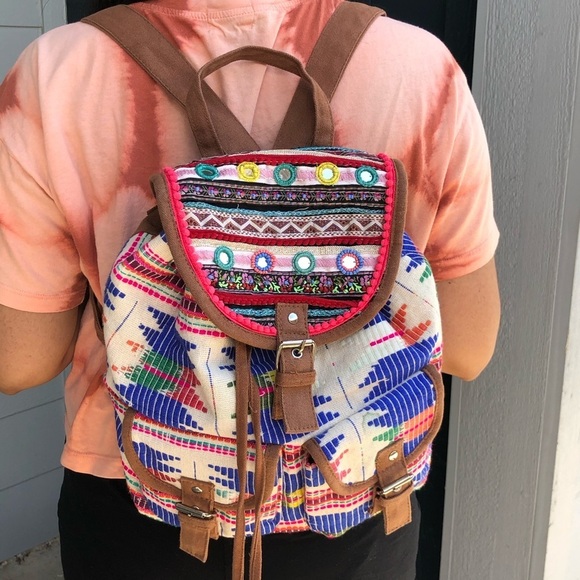 Bohemian Embroidered Drawstring Backpack main image 5